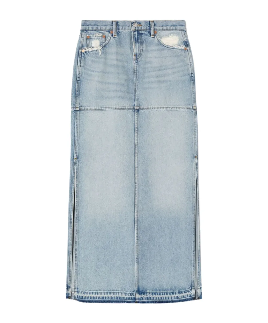 Mid Rise Split Skirt