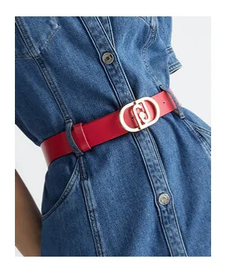Liu Jo Logo Buckled Leather Belt