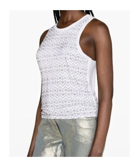Rhinestone-Embellished Jersey Tank Top