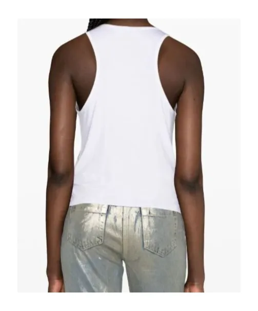 Rhinestone-Embellished Jersey Tank Top