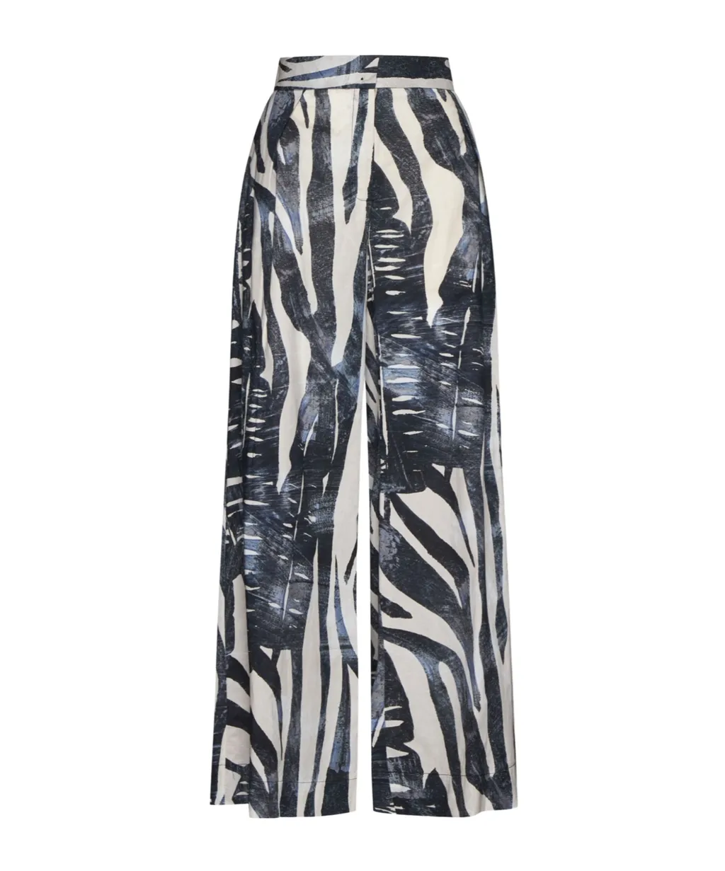 Printed Straight-Leg Casual Pants