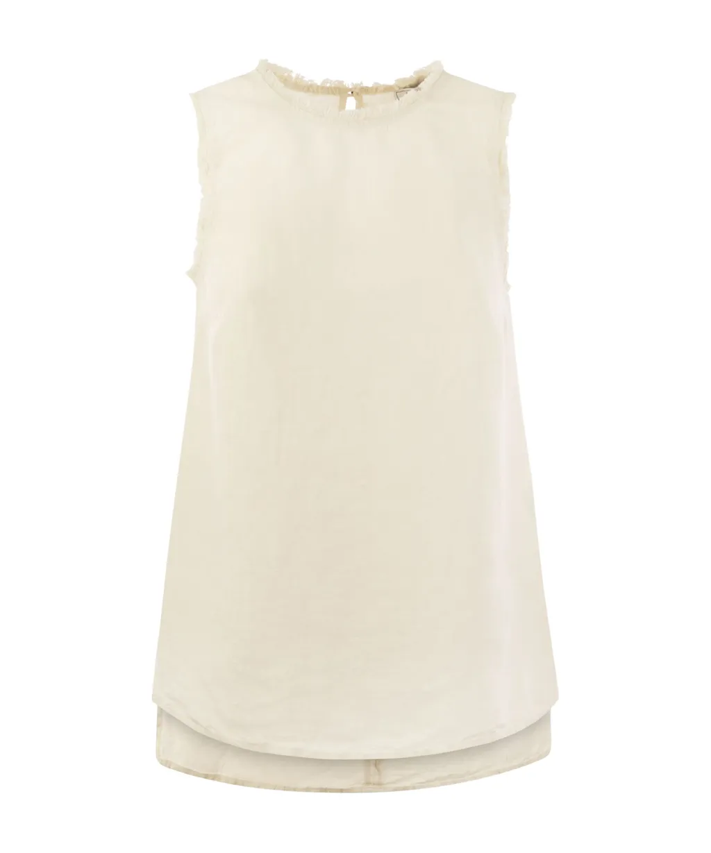 Peserico Fringed Sleeveless Top