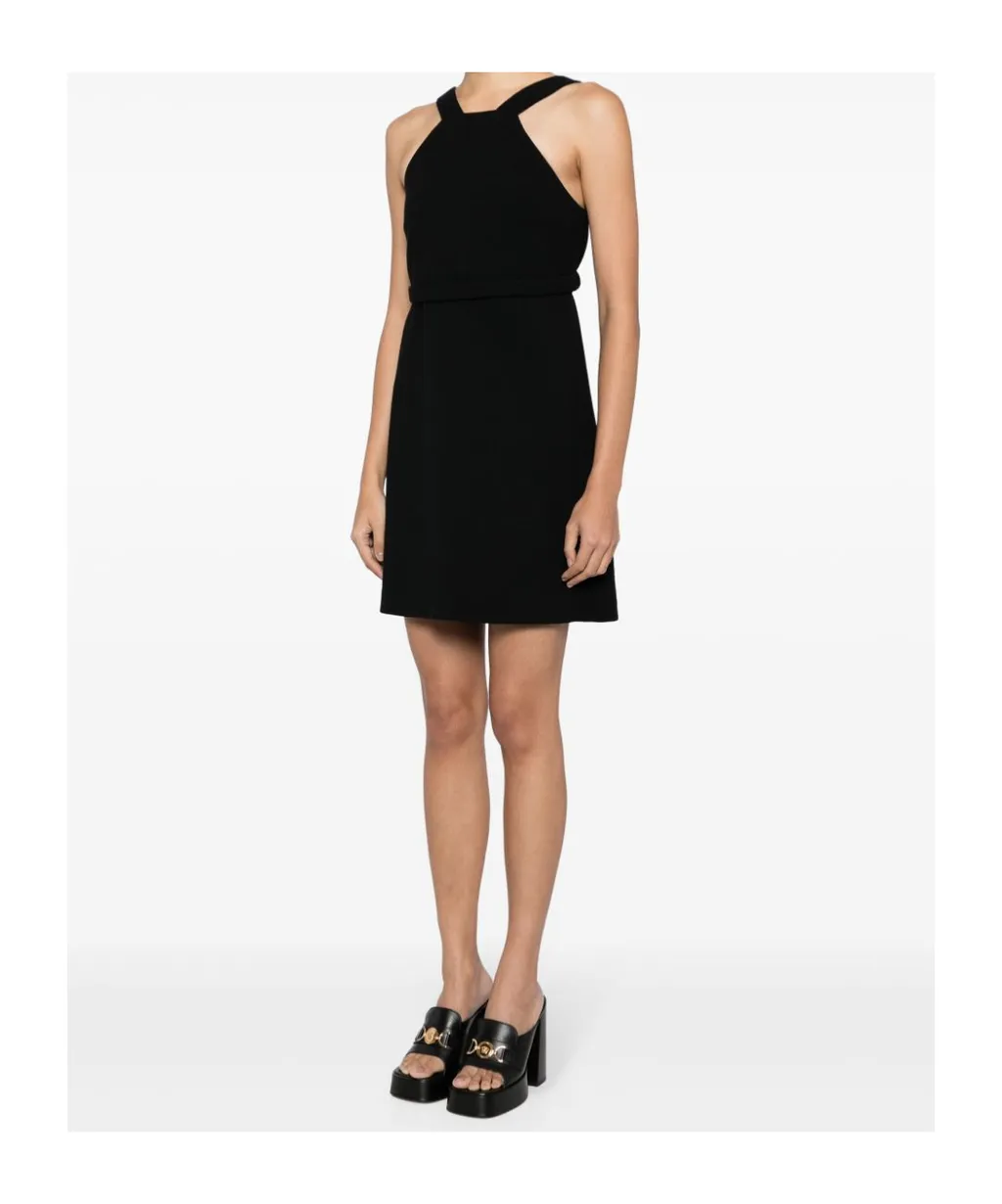 Halterneck Wool Minidress