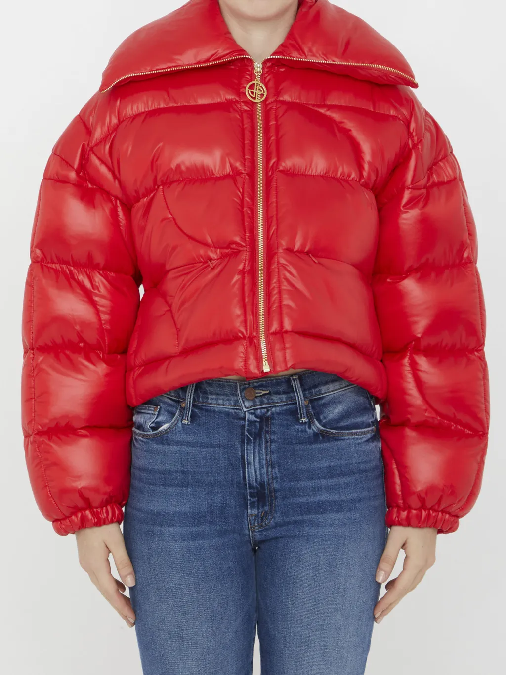 Patou Zip-Up Cropped Puffer Jacket