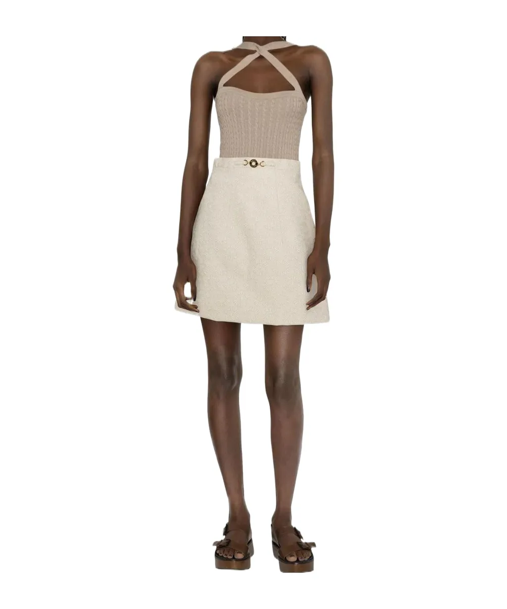 Patou Cross-Strap Cable Knitted Top