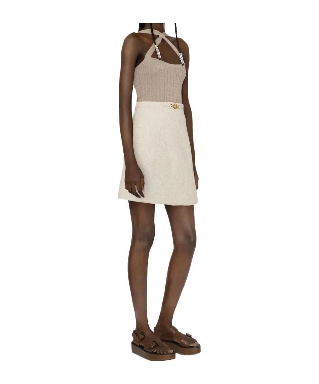 Patou Cross-Strap Cable Knitted Top