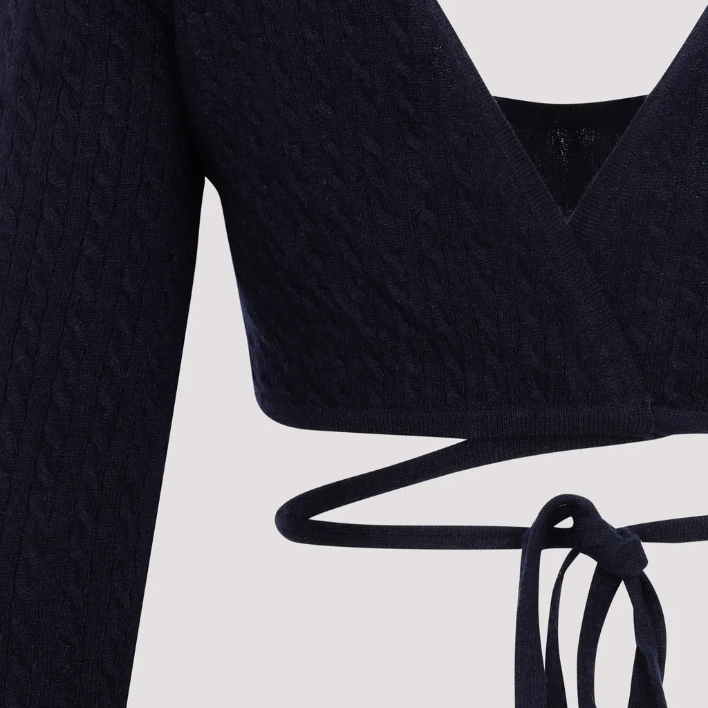 Cropped Tie Cardigan