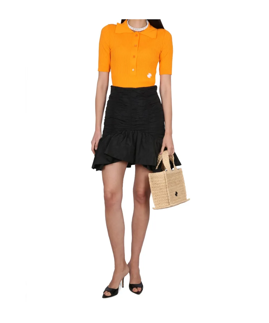 Patou Layered Detail Bloom Ruffled Mini Skirt