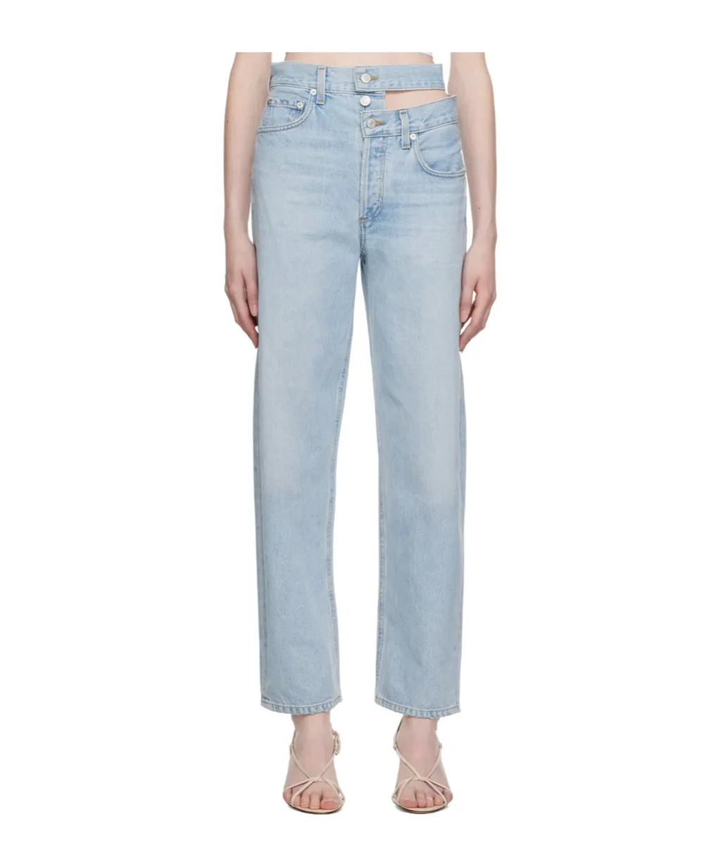 High-Waisted Straight-Leg Jeans