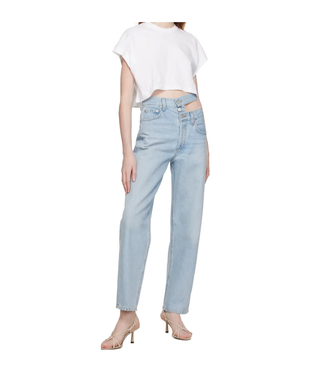 High-Waisted Straight-Leg Jeans