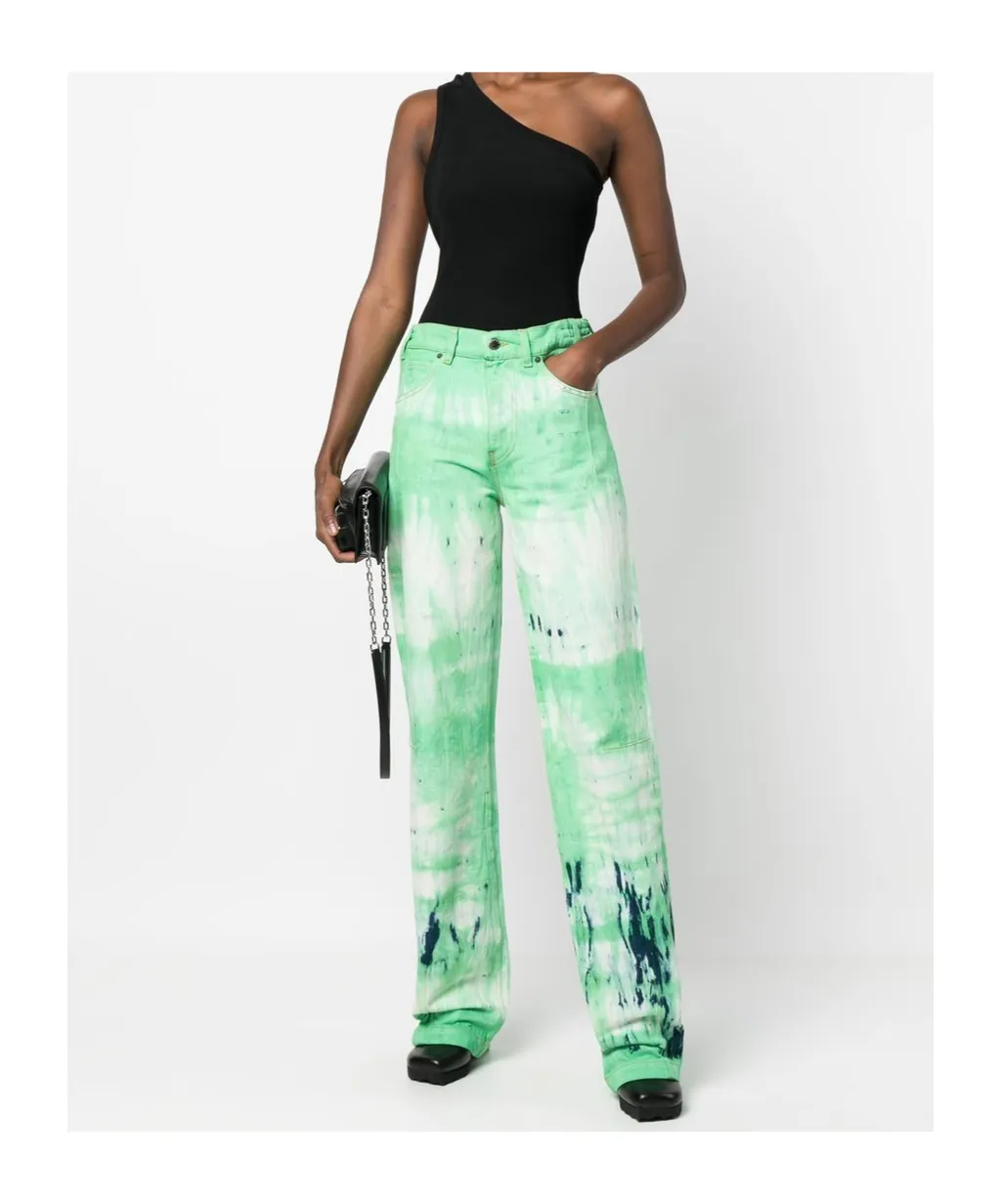 Tie-Dye Wide-Leg Jeans