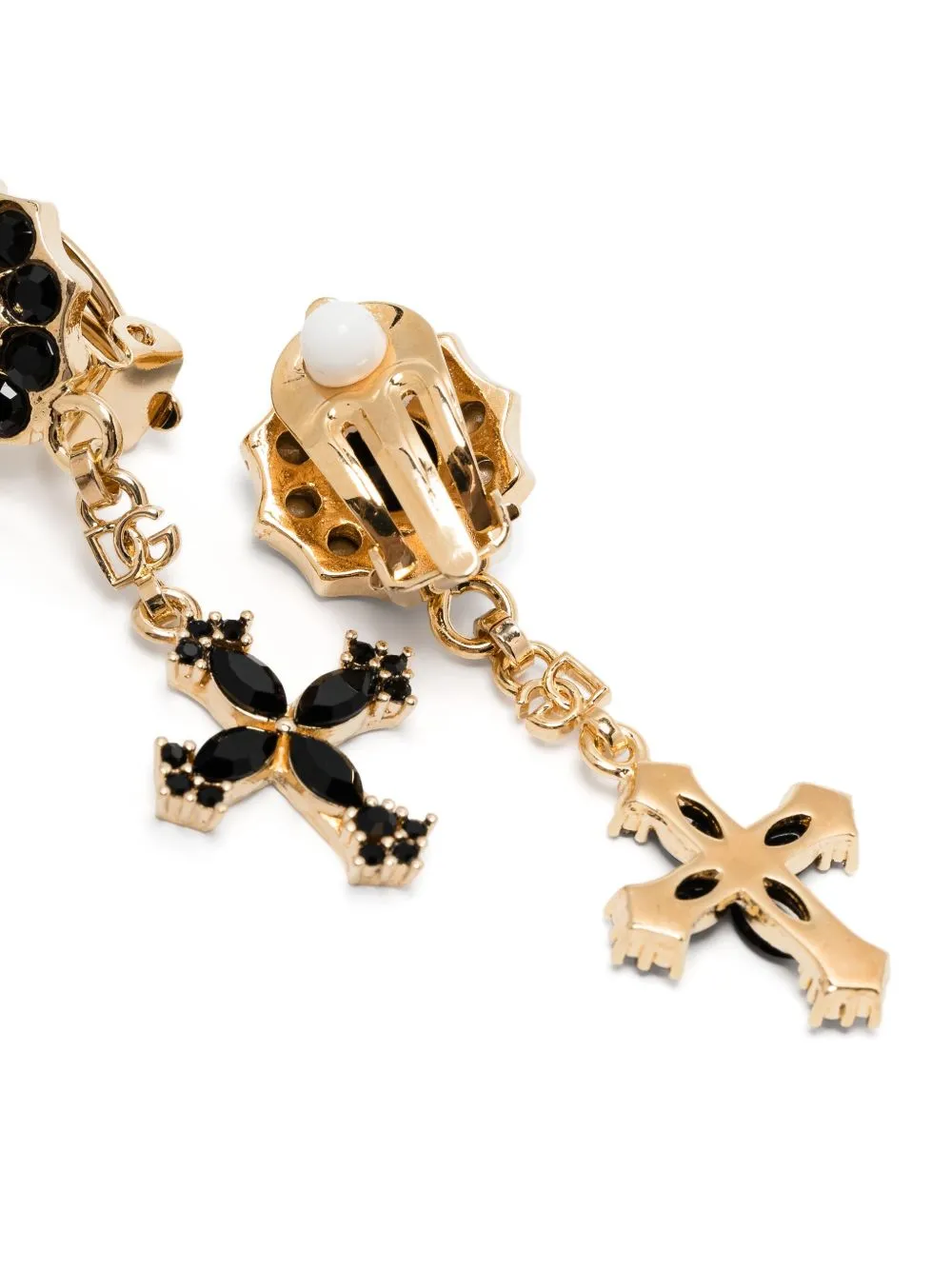 Dolce & Gabbana Cross Drop Clip On Earrings