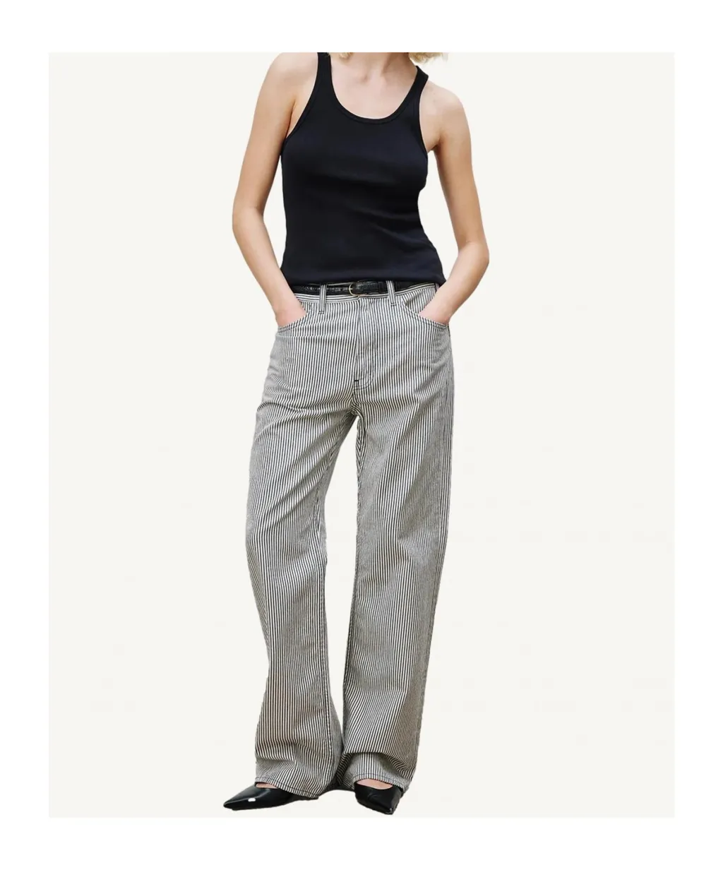 Striped Denim Trousers