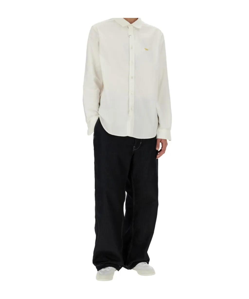 X Maison Kitsuné Logo-Embroidered Shirt