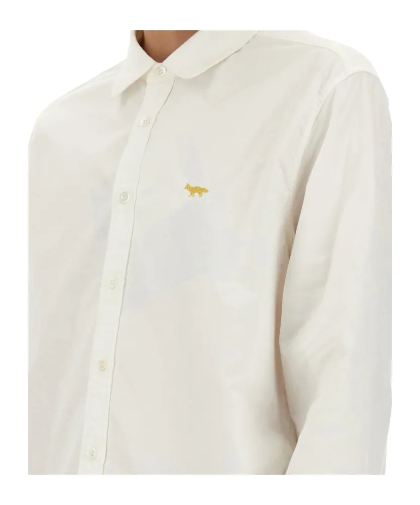 X Maison Kitsuné Logo-Embroidered Shirt