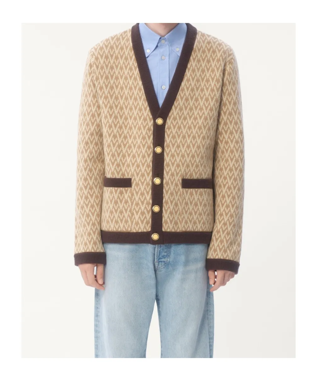 Valentino Toute La V Straight Hem Cardigan