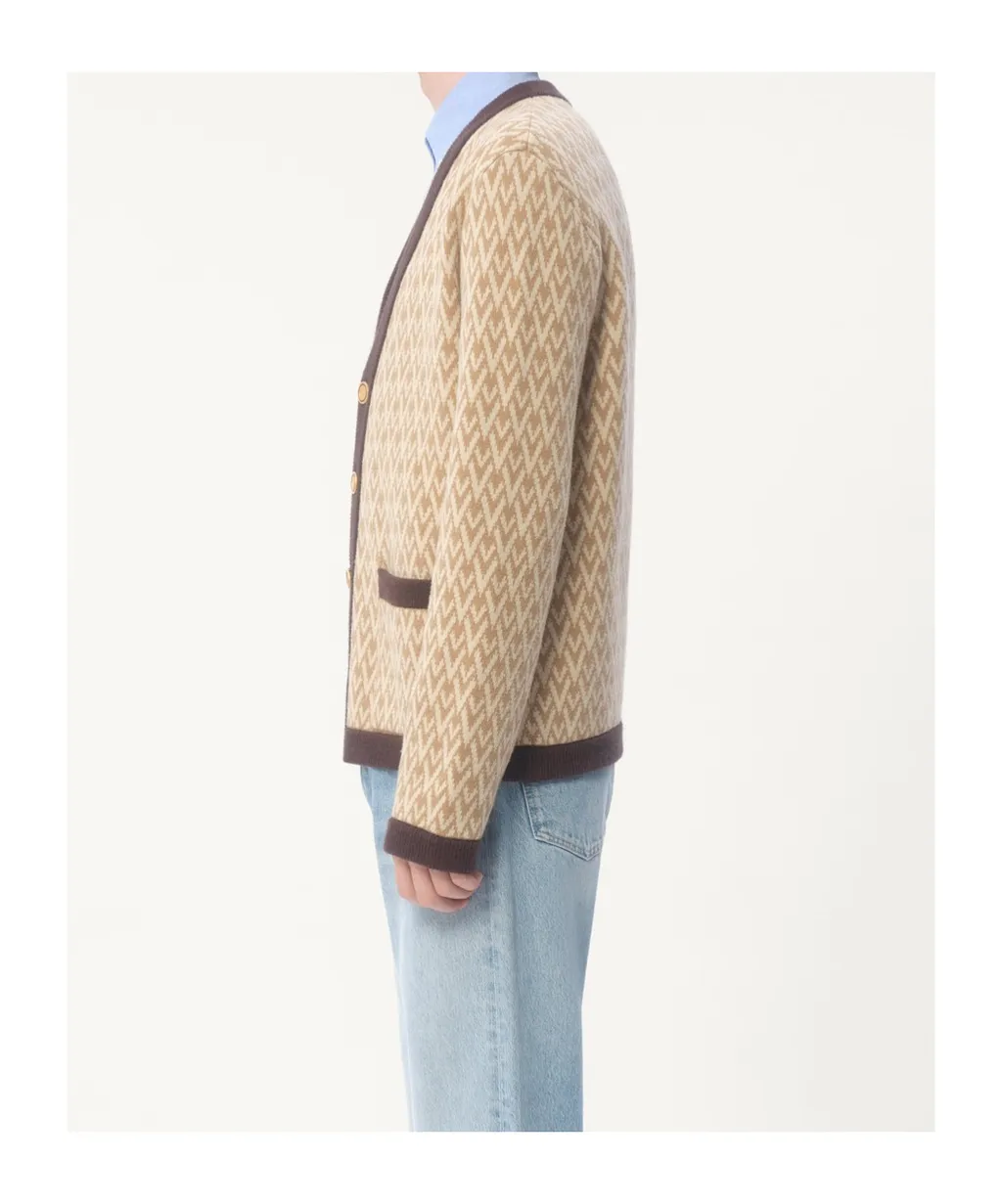 Valentino Toute La V Straight Hem Cardigan