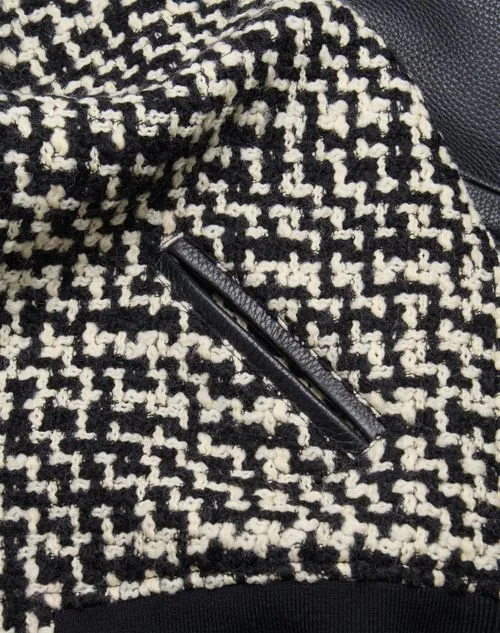 Valentino Garavani Tweed Panelled Zip-Up Bomber Jacket