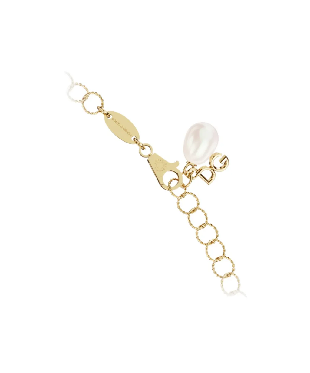 18Kt Yellow Gold Pearl-Embellished Bracelet
