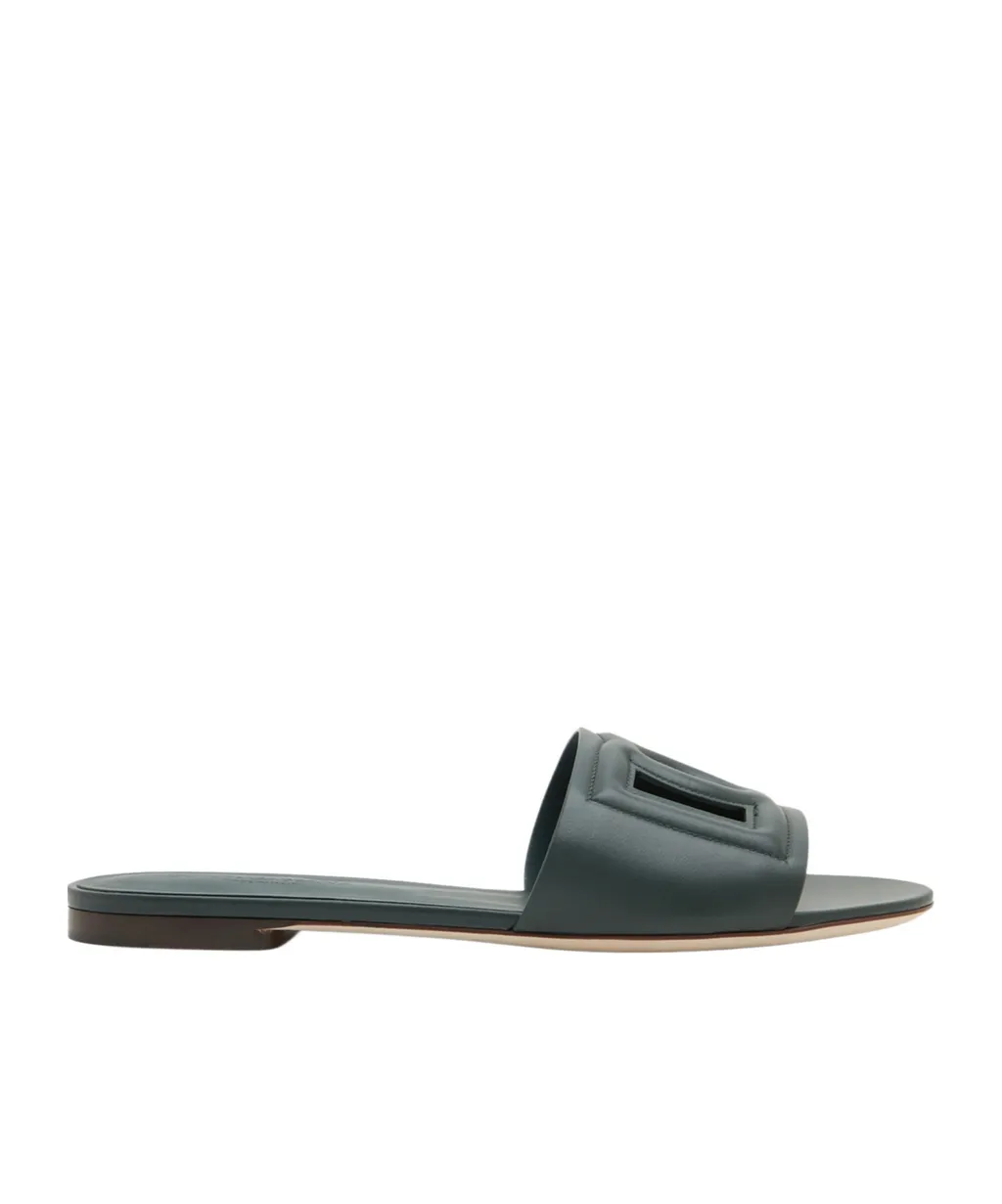 Logo-Lettering Flat Mules