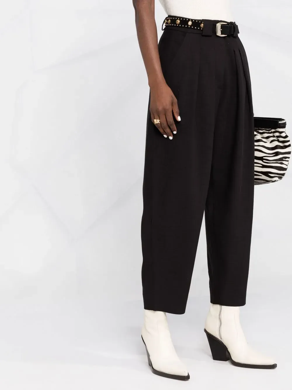 Pleated High-Waisted Trousers