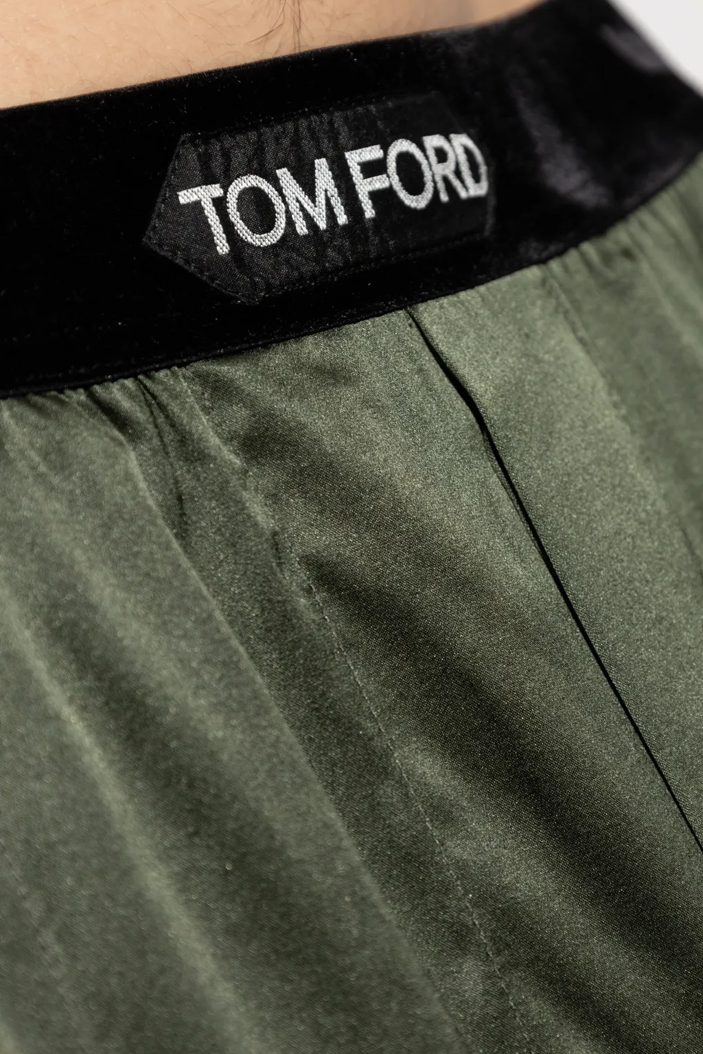 Tom Ford Logo Waistband Satin Pajama Trousers