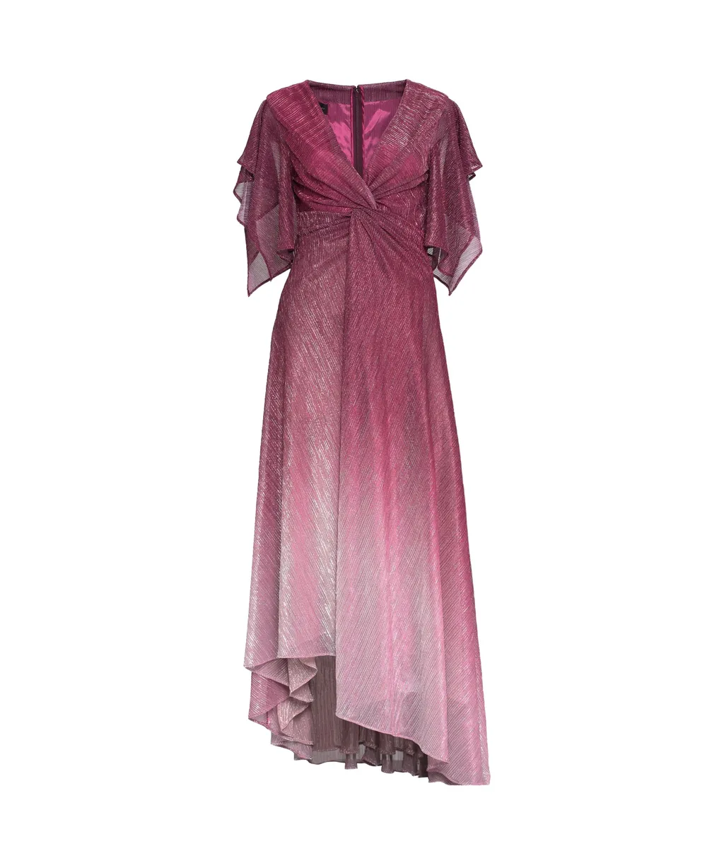 Metallic-Effect Asymmetric Midi Dress