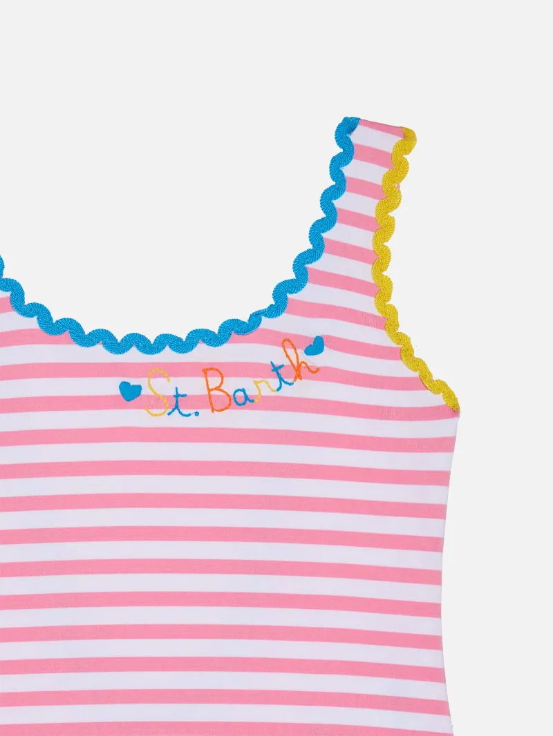 Girl One Piece Swimsuit With Embroidery