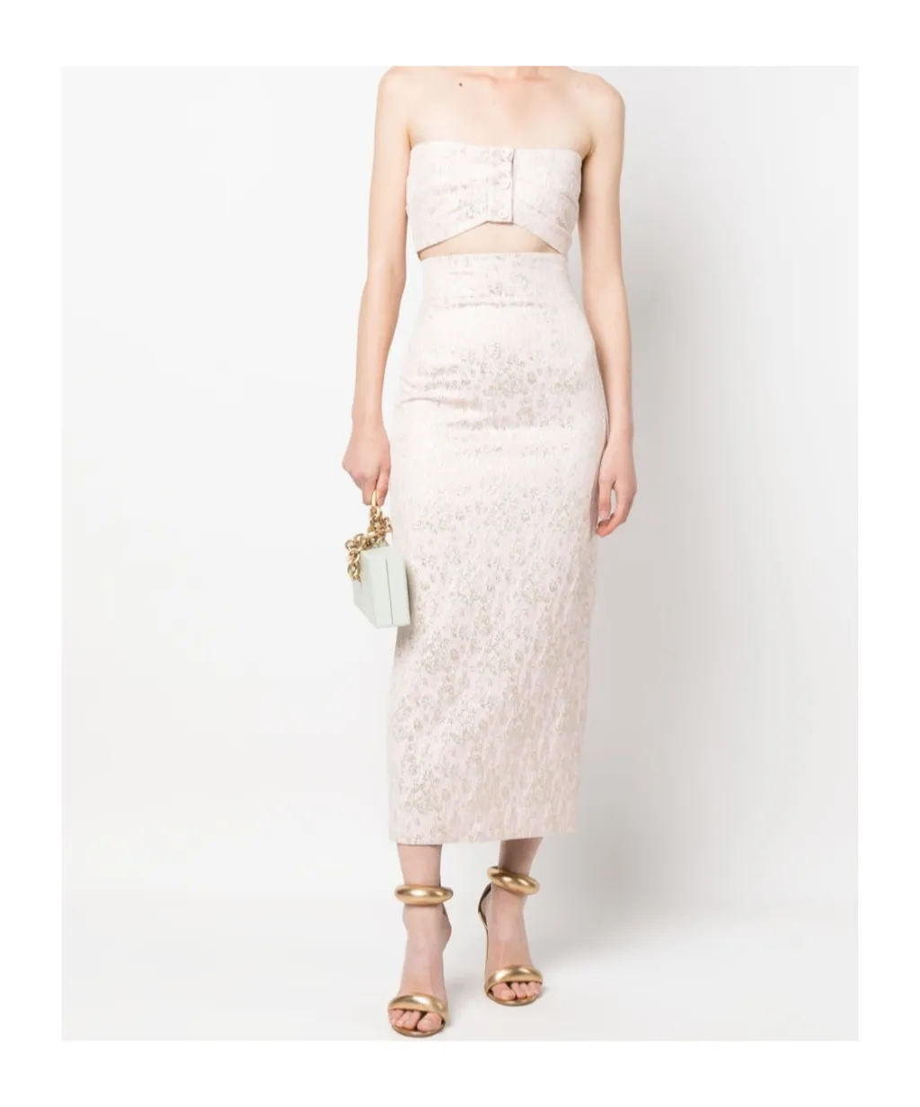 Philosophy Di Lorenzo Serafini Jacquard Buttoned Bandeau Top