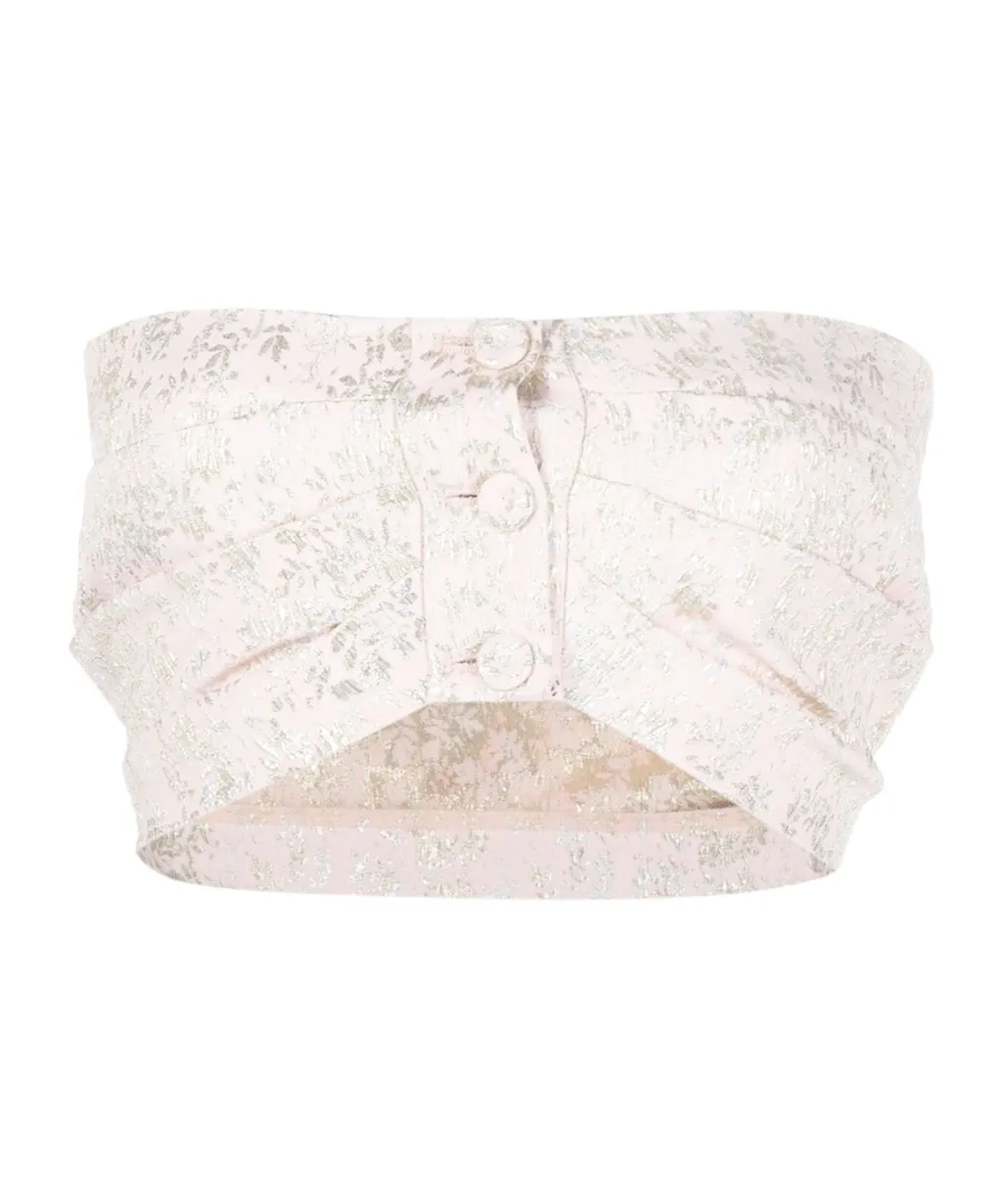Philosophy Di Lorenzo Serafini Jacquard Buttoned Bandeau Top