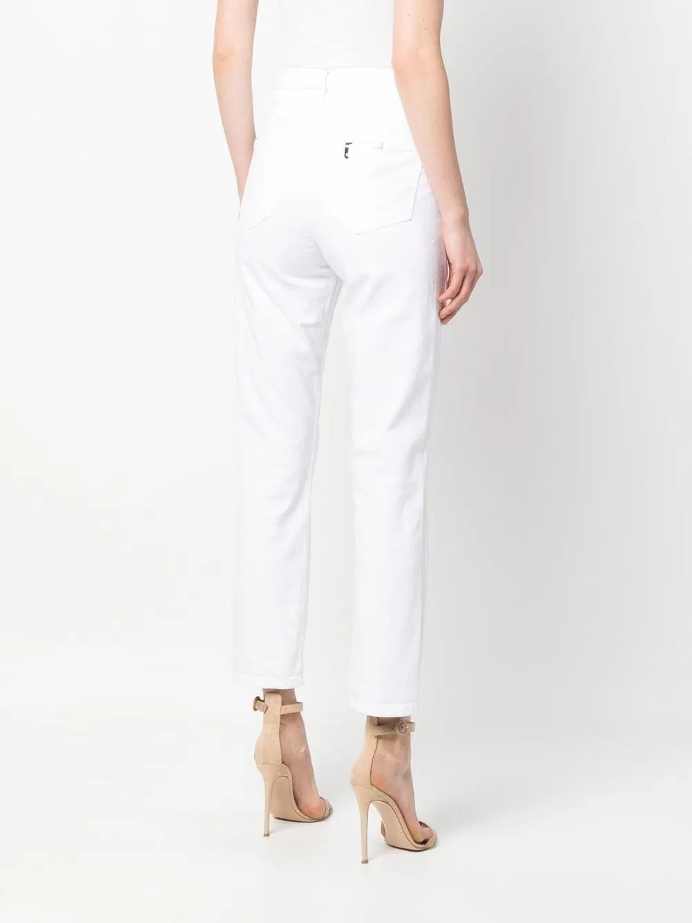 Detachable-Belt Cropped Jeans