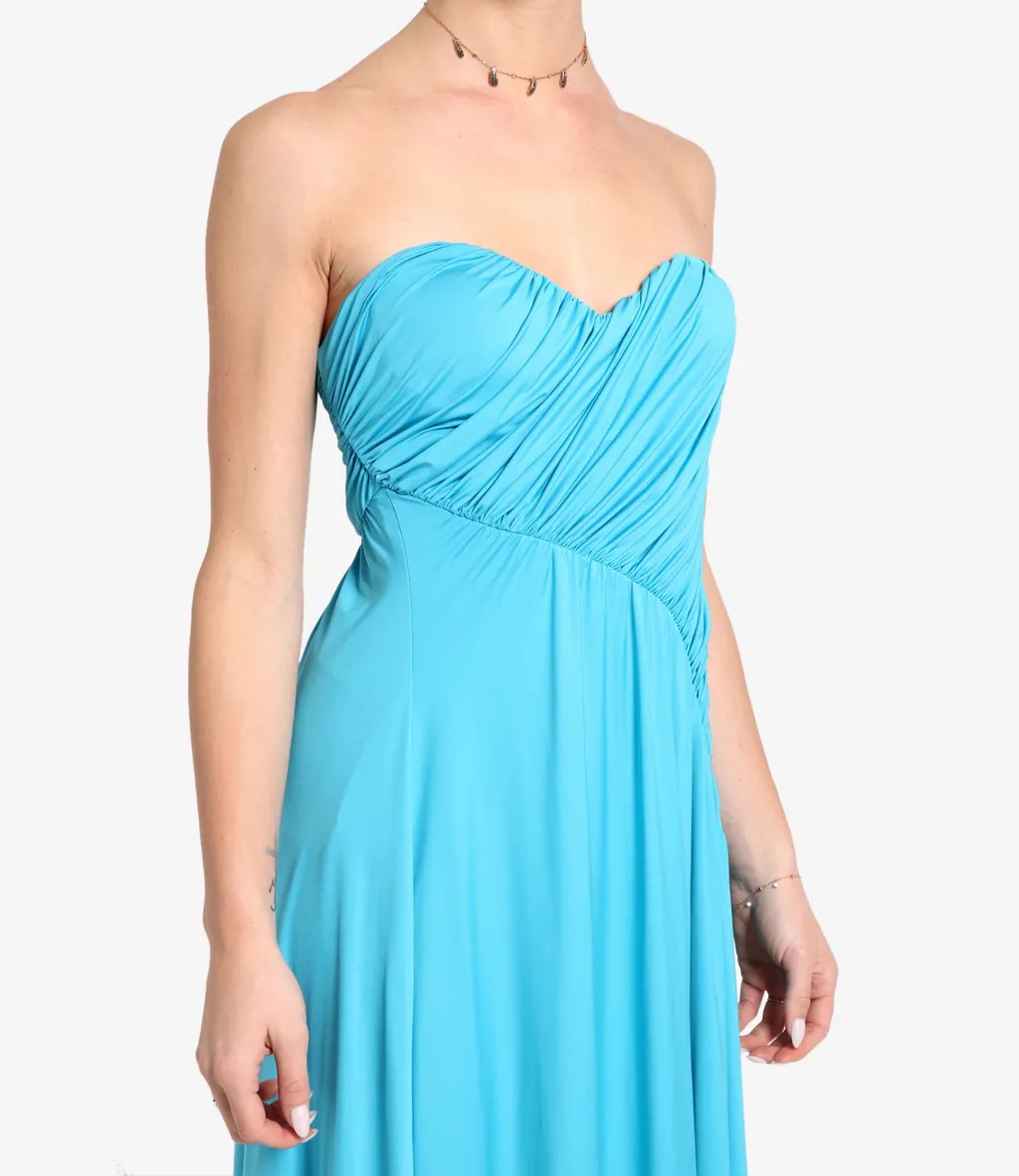 Ruffled Strapless Gown