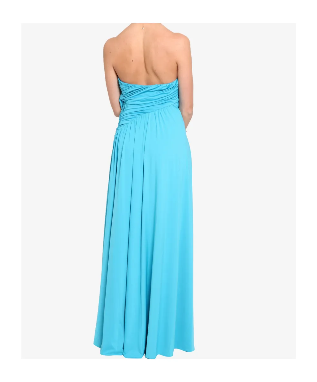 Ruffled Strapless Gown