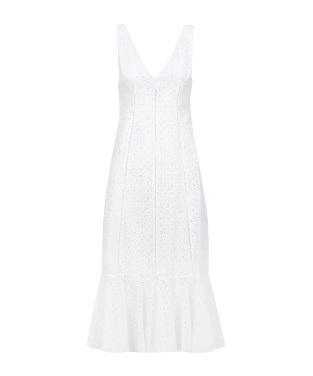 Broderie-Anglaise Midi Dress