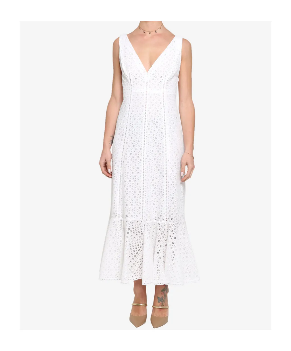 Broderie-Anglaise Midi Dress