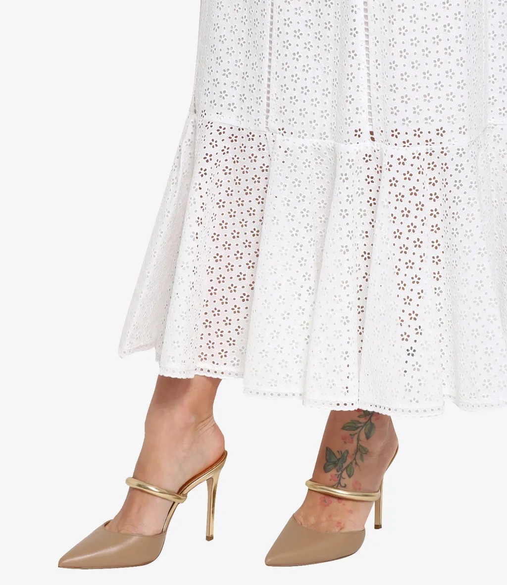 Broderie-Anglaise Midi Dress