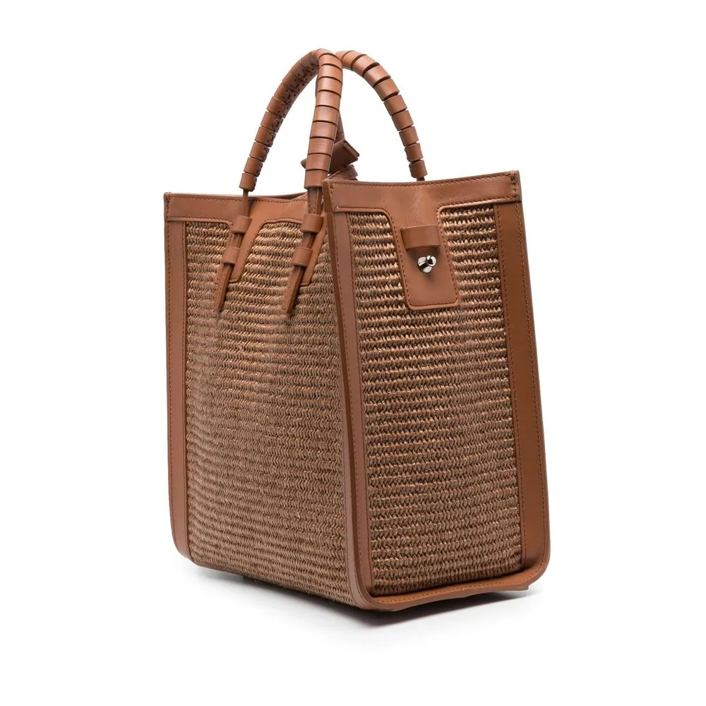Casadei Baurivage Woven Top Handle Bag