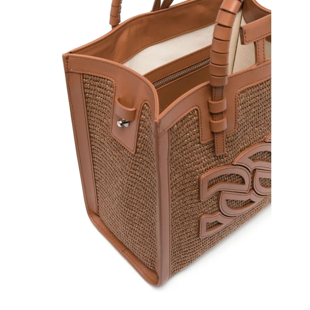 Casadei Baurivage Woven Top Handle Bag