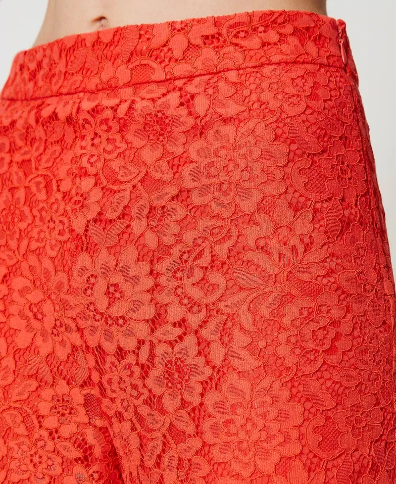 Twinset Macramé Lace Wide Leg Trousers