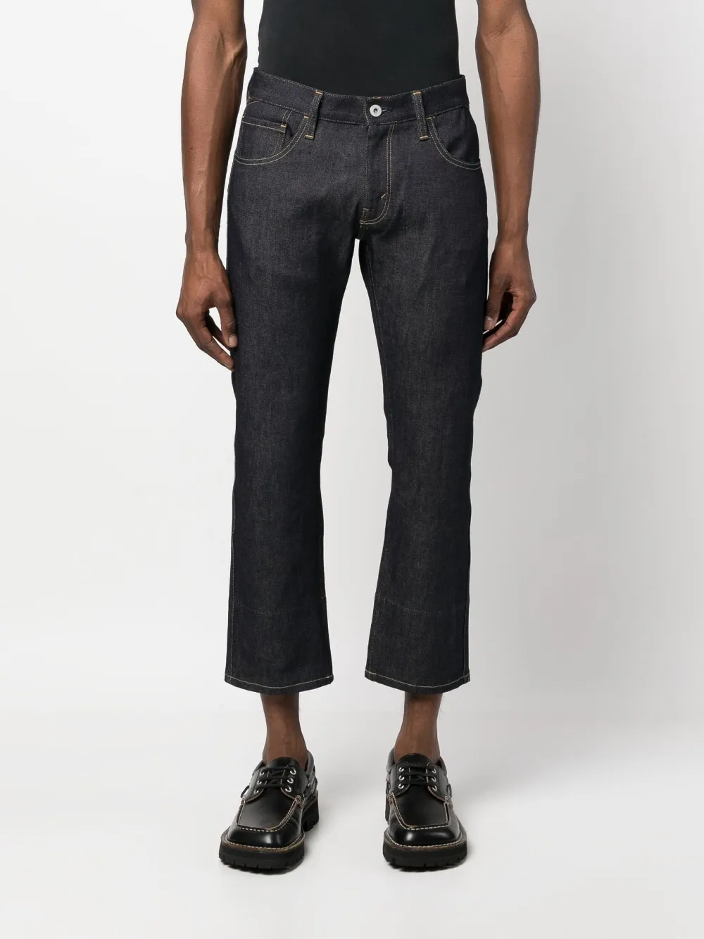 Graphic Print Denim Trousers