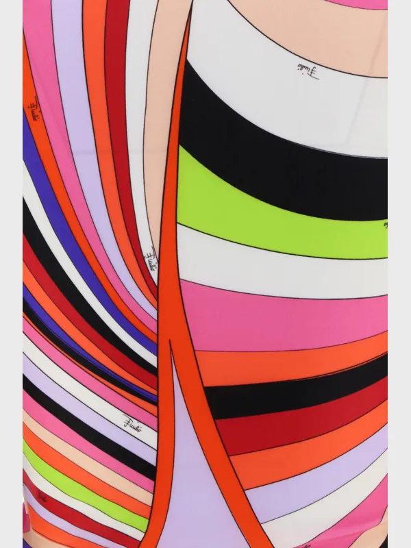 Wave-Print Cropped Top