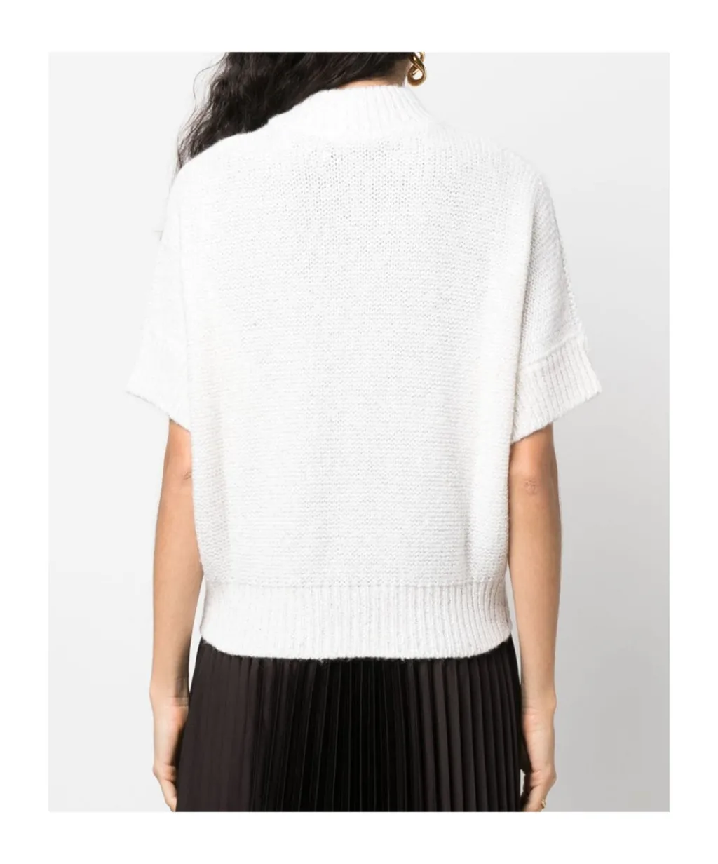 Open-Knit Short-Sleeve Jumper