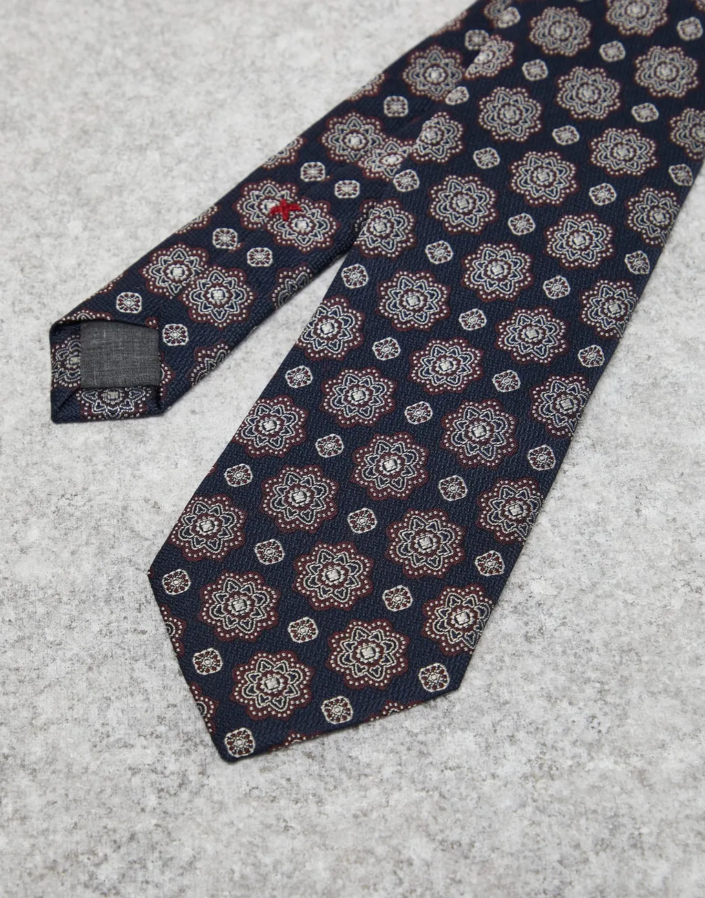 Floral-Embroidered Silk Tie