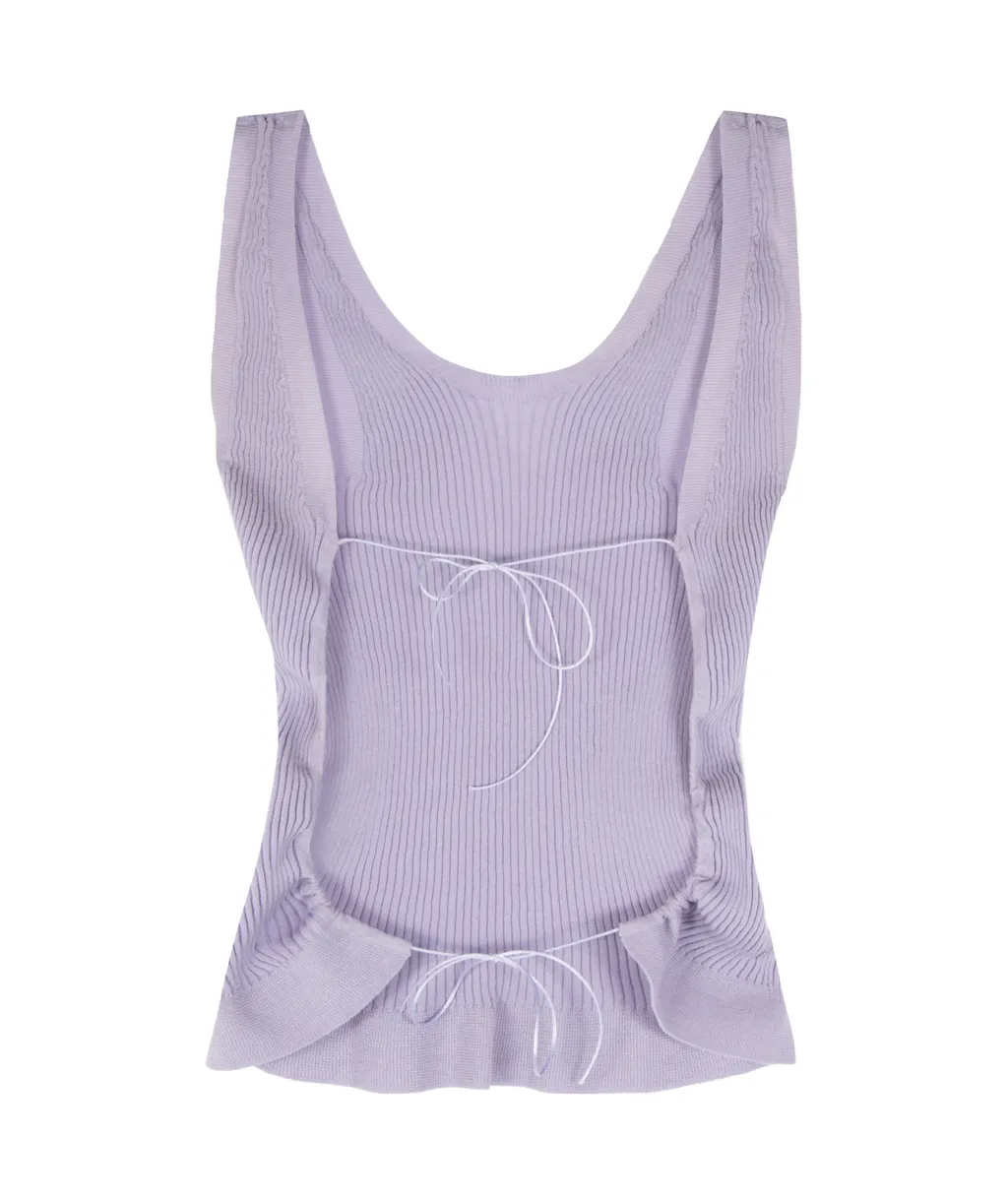 Cecilie Bahnsen Ribbed Knit Sleeveless Top
