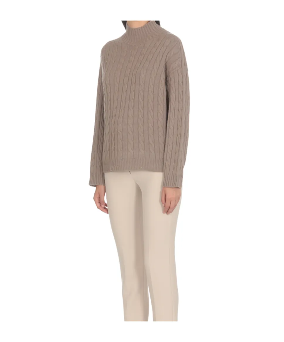 High-Collar Ribbed Sweater