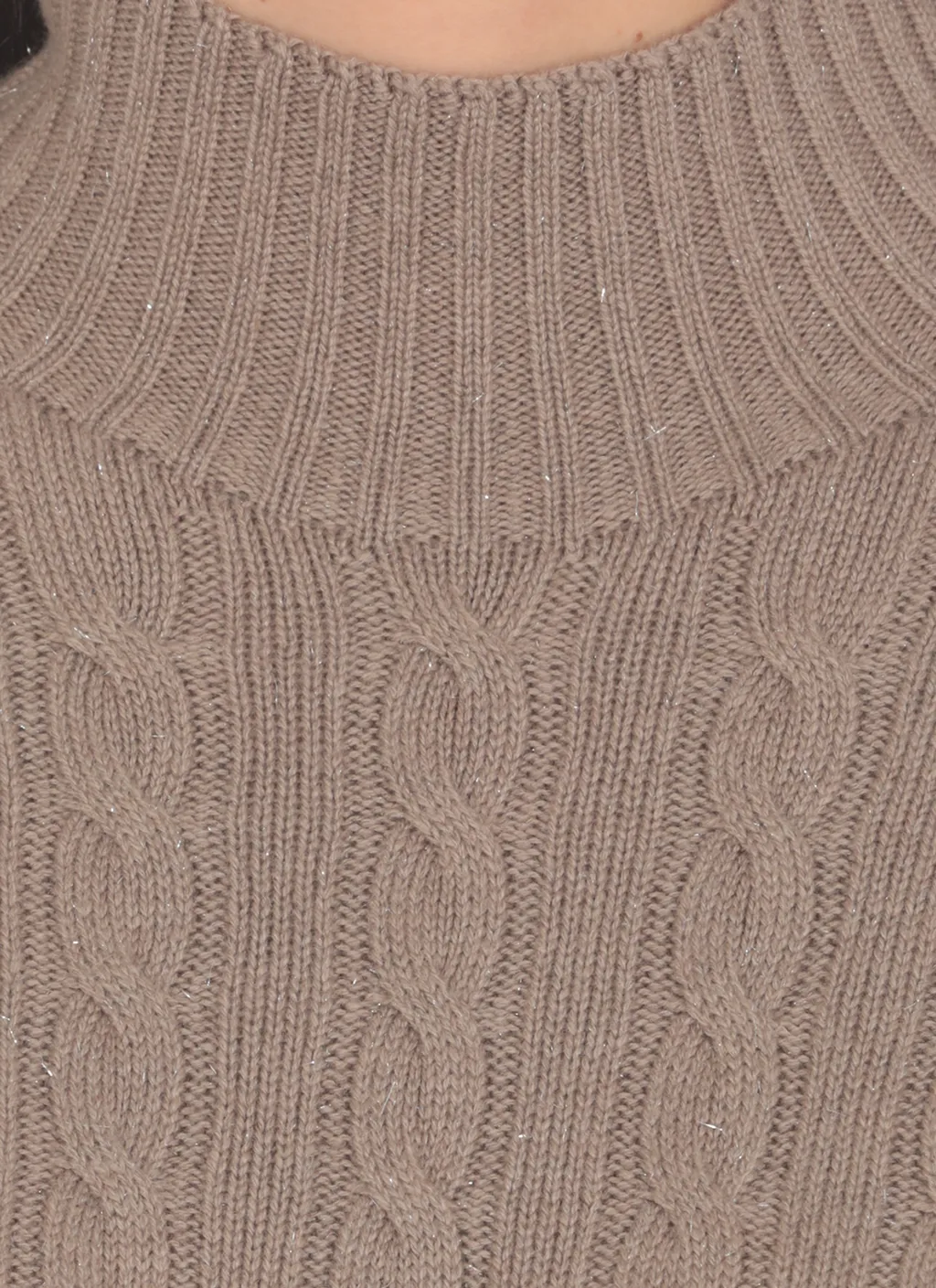 High-Collar Ribbed Sweater