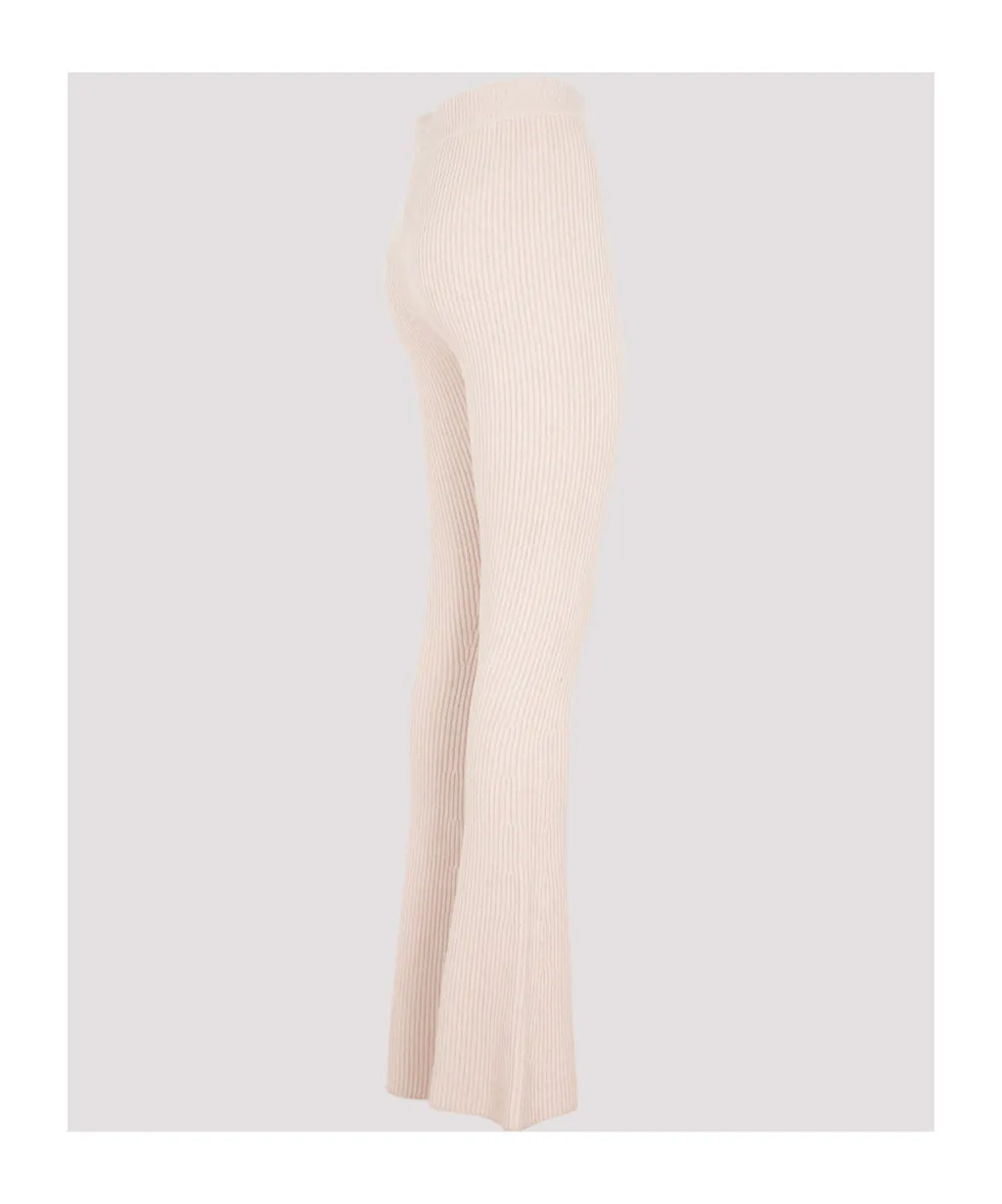 High-Waist Knitted Trousers