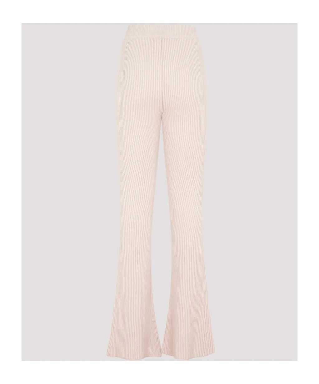 High-Waist Knitted Trousers