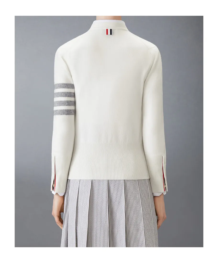 Classic Cashmere 4-Bar V-Neck Cardigan