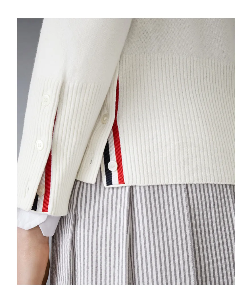 Classic Cashmere 4-Bar V-Neck Cardigan